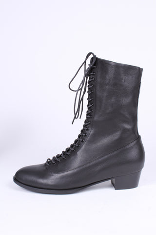 1910s Everyday Lace-up Boots - Black - Ruth