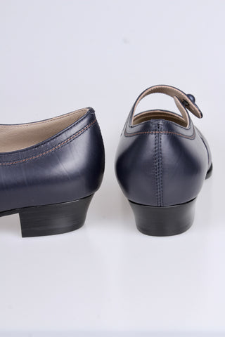 1920s everyday shoe - Navy Blue - Ruby