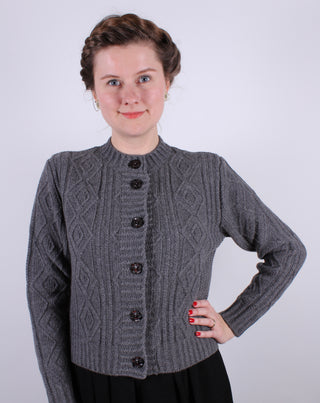 1940s vintage style cardigan - Dark grey  - Ingrid