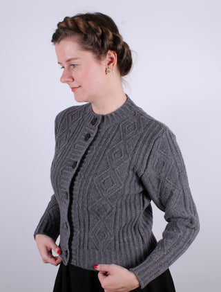 1940s vintage style cardigan - Dark grey  - Ingrid