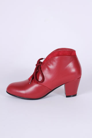 1940s / early 1950s winter ankle boots  - Red - Lillie