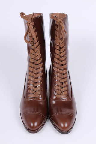 Edwardian everyday walking boot, 1910 - brown - Alice