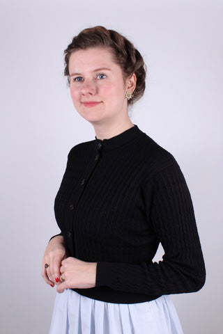 1950s vintage style cardigan - Black - Agnes