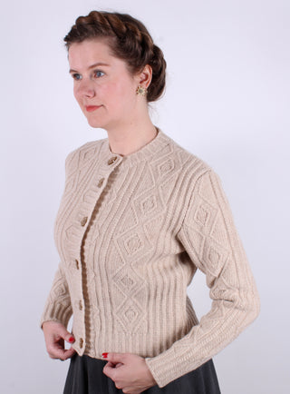 1940s vintage style cardigan - Cream  - Ingrid