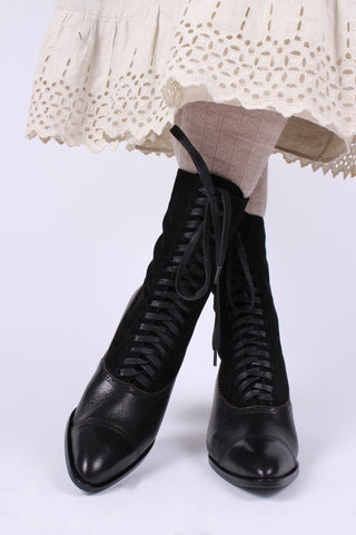 1900s Edwardian Style Boots - black - Victoria