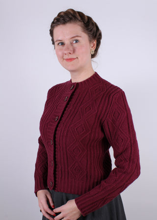 1940s vintage style cardigan - Burgundy red - Ingrid