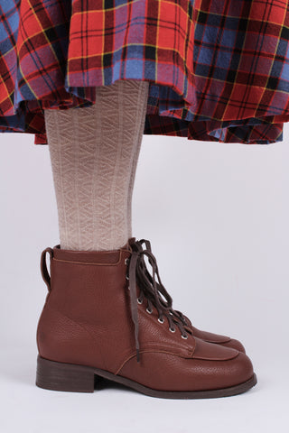 1930s and 1940s winter snow boots with Fur lining - Brown- Rita