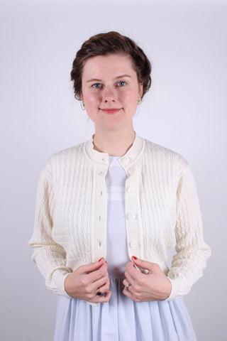 1950s vintage style cardigan - Off-white - Agnes
