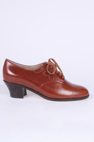 Classic 1930s Oxfords - Cognac Brown - Juliette