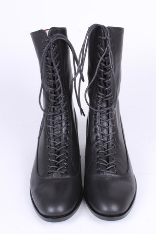 1910s Everyday Lace-up Boots - Black - Ruth