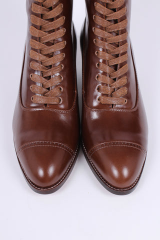 Edwardian everyday walking boot, 1910 - brown - Alice