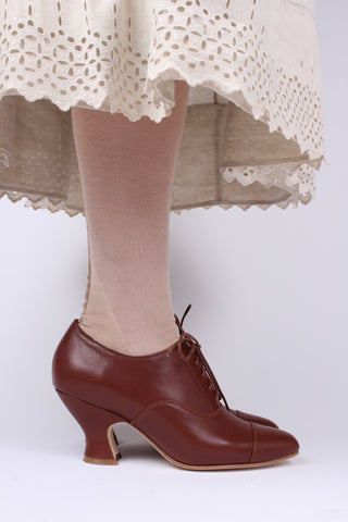 Edwardian Oxford shoe with pompadour heel - 1900 - Brown - Bertha