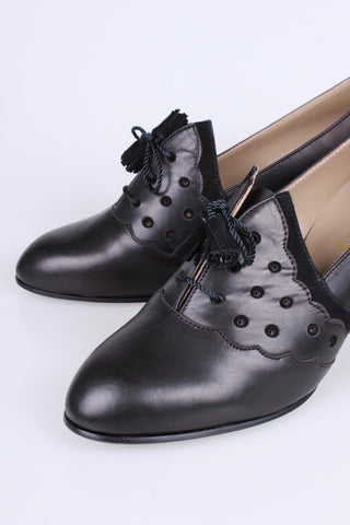 1930s everyday Oxford shoes with tassels - black - Mildred