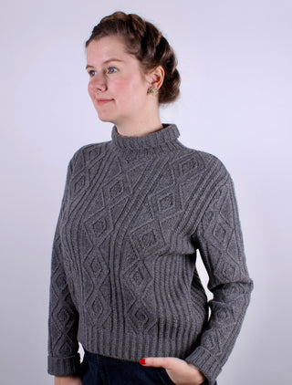 1940s style turtleneck pullover - Dark grey - Inger