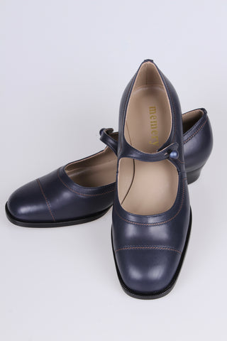 1920s everyday shoe - Navy Blue - Ruby
