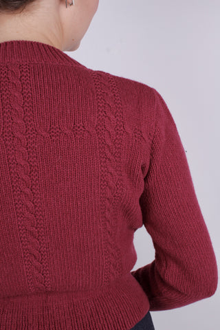 1940s vintage style cardigan - Raspberry- Vera