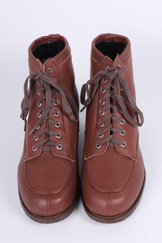 1930s and 1940s winter snow boots with Fur lining - Brown- Rita