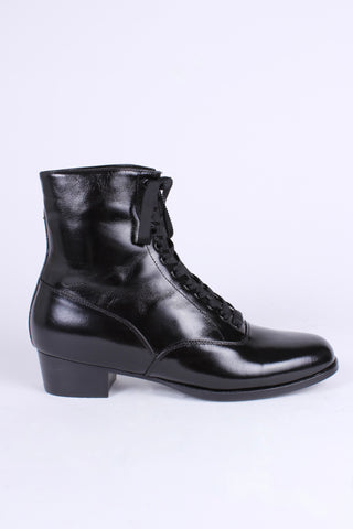 1910s / 1920s style everyday leather boot  - Black - Britta