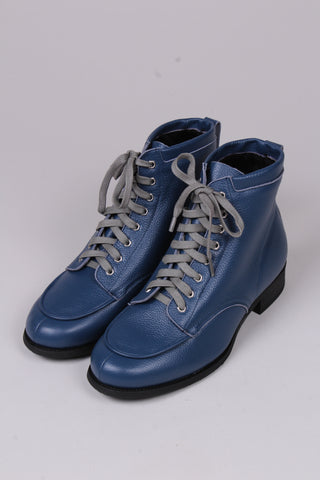 1930s and 1940s winter snow boots with Fur lining - Blue - Rita