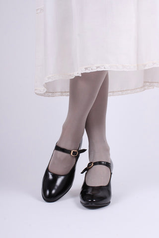 1920's inspired Mary Jane pumps - Black - Yvonne