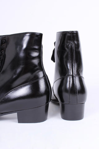 1910s / 1920s style everyday leather boot  - Black - Britta