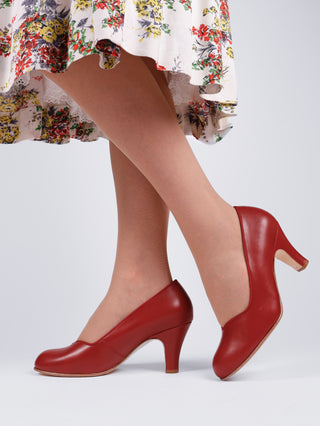 Early 50's pump - Maroon Red - Julia