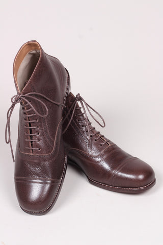 Men's late 20s / 30s style everyday leather ankle boot - Dark brown - Tom