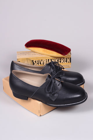 40s Derby shoe with tassels - Black - Billie