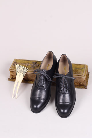 Edwardian style Oxford shoe, 1900-1920 - black - Florence