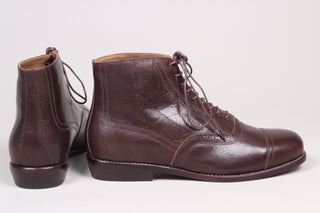 Men's late 20s / 30s style everyday leather ankle boot - Dark brown - Tom