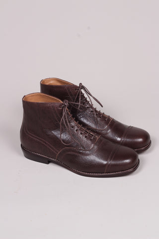 Men's late 20s / 30s style everyday leather ankle boot - Dark brown - Tom