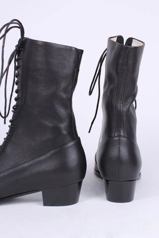 1910s Everyday Lace - up Boots - Black - Ruth - memery