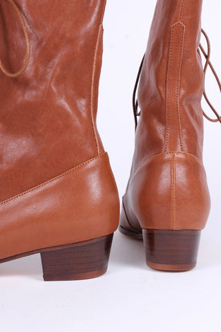 1910s Everyday Lace - up Boots - Light Brown - Ruth - memery