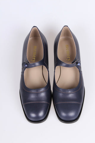 1920s everyday shoe - Navy Blue - Ruby - memery
