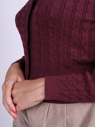 1940s / 1950s style Cardigan - Plum - Joanne - memery