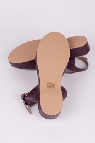 1940s / 50s style summer sandals / wedges - Plum - Sidse - memery