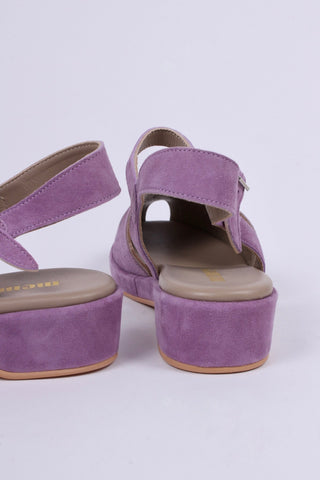 1940s / 50s suede wedge sandals - Lavender - Ella - memery