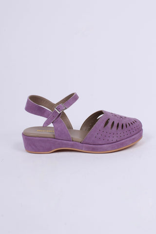 1940s / 50s suede wedge sandals - Lavender - Ella - memery