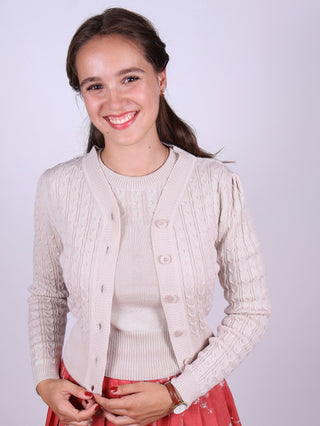 1940s style Cardigan - Cream - Joanne - memery