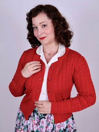 1940s style Cardigan - Red - Joanne - memery