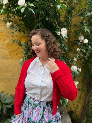 1940s style Cardigan - Red - Joanne - memery