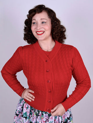 1940s style Cardigan - Red - Joanne - memery