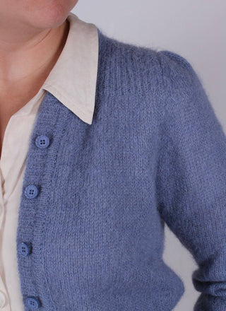 1940s style mohair cardigan - Dusty blue - Lisbeth - memery