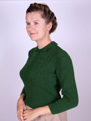 1940s vintage style pullover - Green - Gertrud - memery