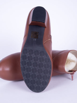 1940s Winter Ankle Boots – Brown – Marion - memery