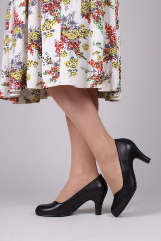1950's court shoe - Black - Julia - memery