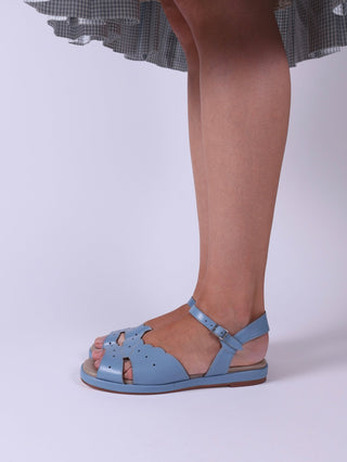 1950s sandals with cloud - shaped pattern - blue pastel - Joy - memery