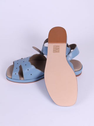 1950s sandals with cloud - shaped pattern - blue pastel - Joy - memery