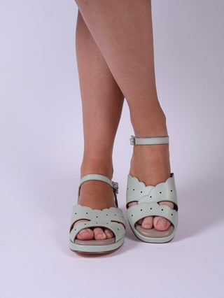 1950s sandals with cloud - shaped pattern - Mint - Joy - memery