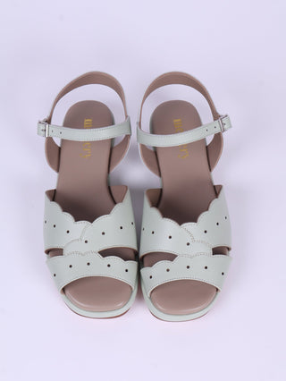 1950s sandals with cloud - shaped pattern - Mint - Joy - memery